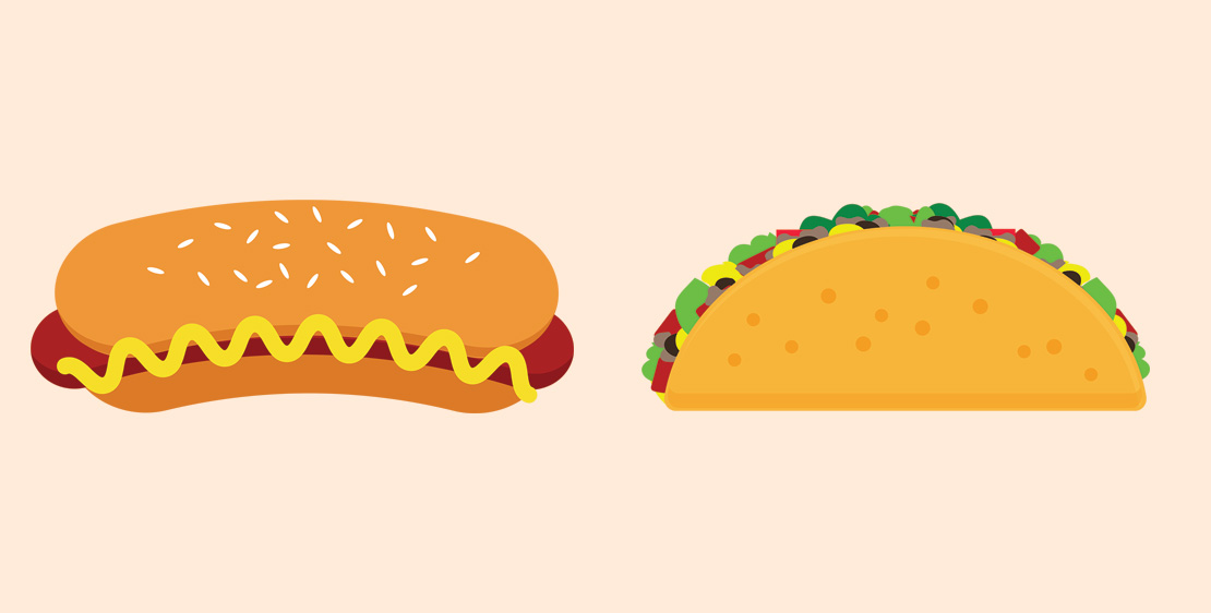 Hot Dog and Taco illustration