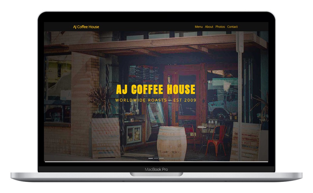 AJ Coffee House Macbook Laptop Mockup