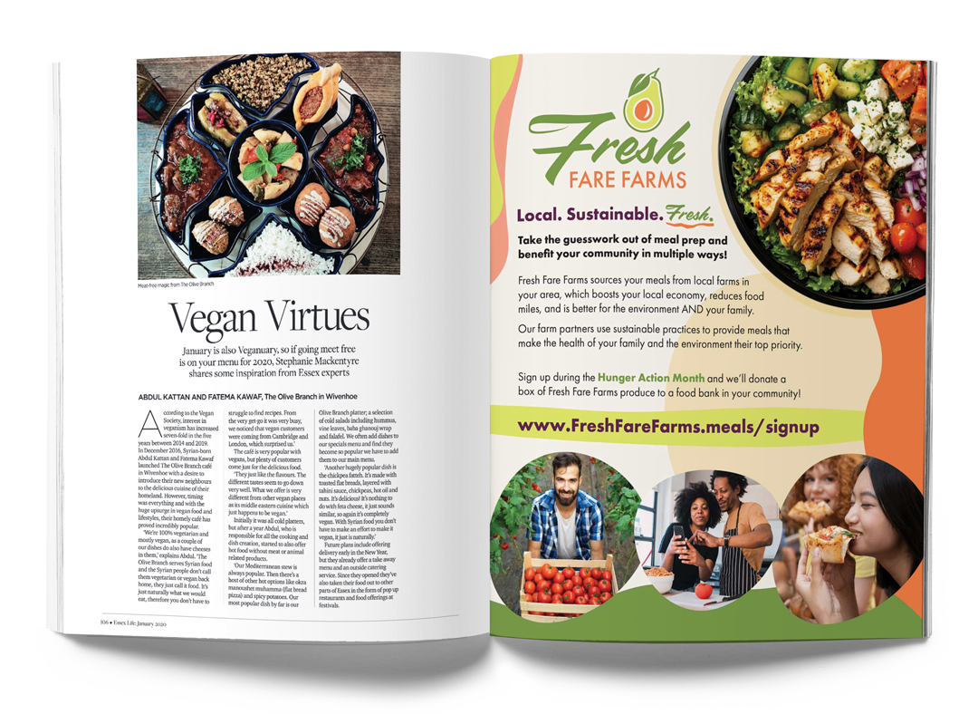Fresh Fare Farms Magazine Advertisement Mockup