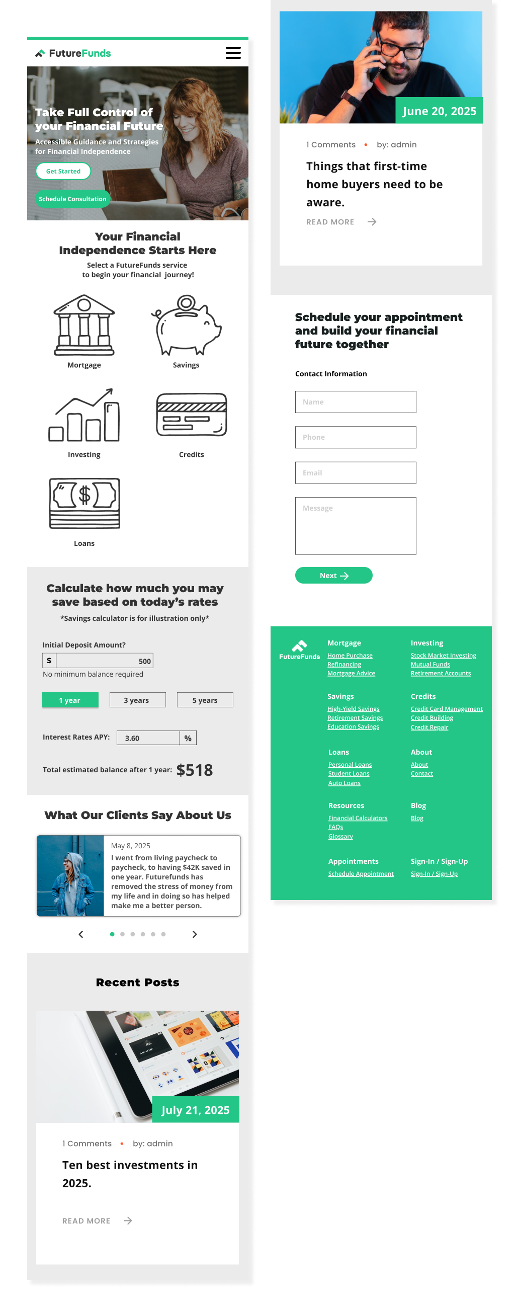 FutureFunds Responsive mobile Layouts