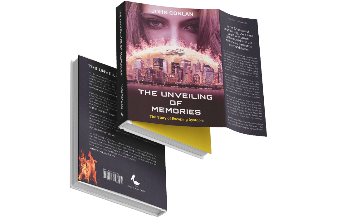 The Unveiling Memories Book Jacket Mockup front & back view