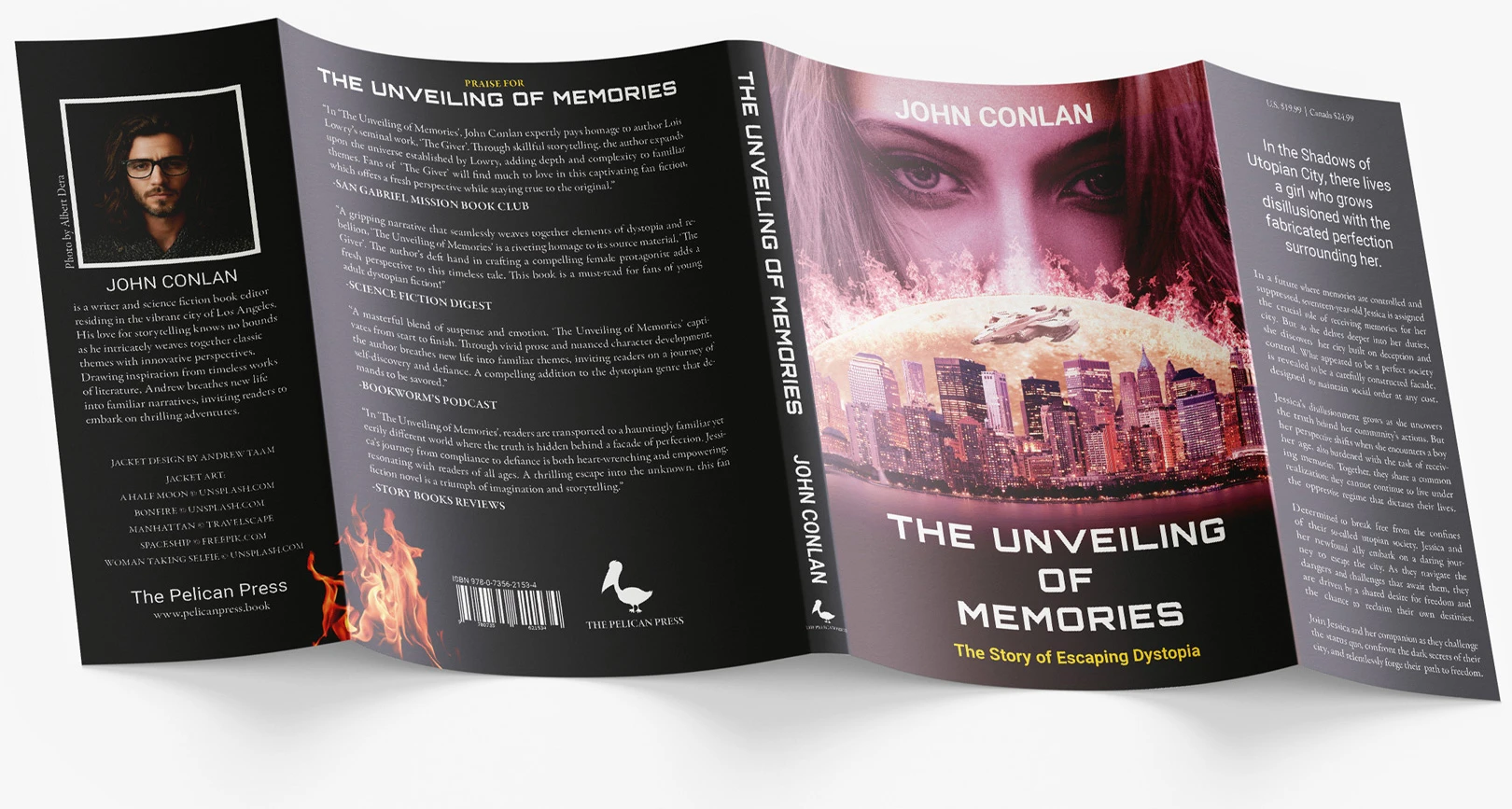 The Unveiling Memories Book Jacket Mockup entire view